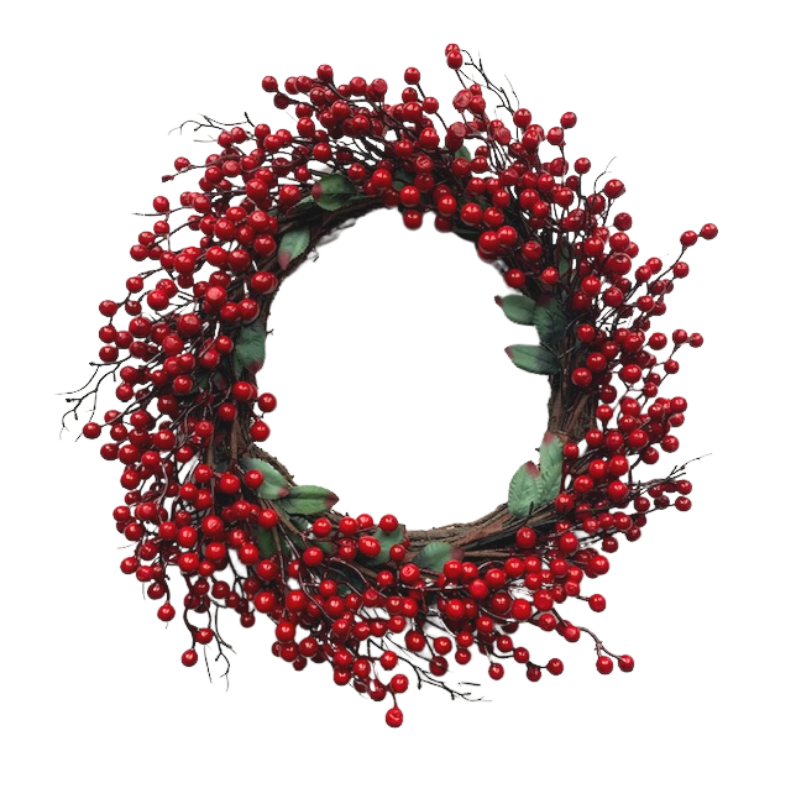 red berry and twig artificial christmas wreath for door