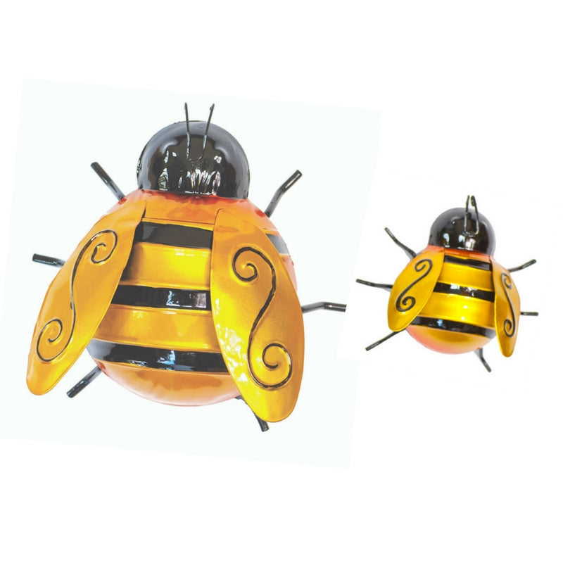 Fountasia Set of 2 Bumble Bee Garden Wall Art Metal Garden Décor