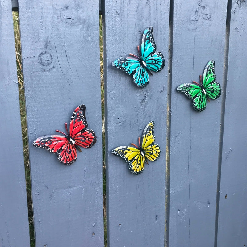 outdoor metal butterfly wall art