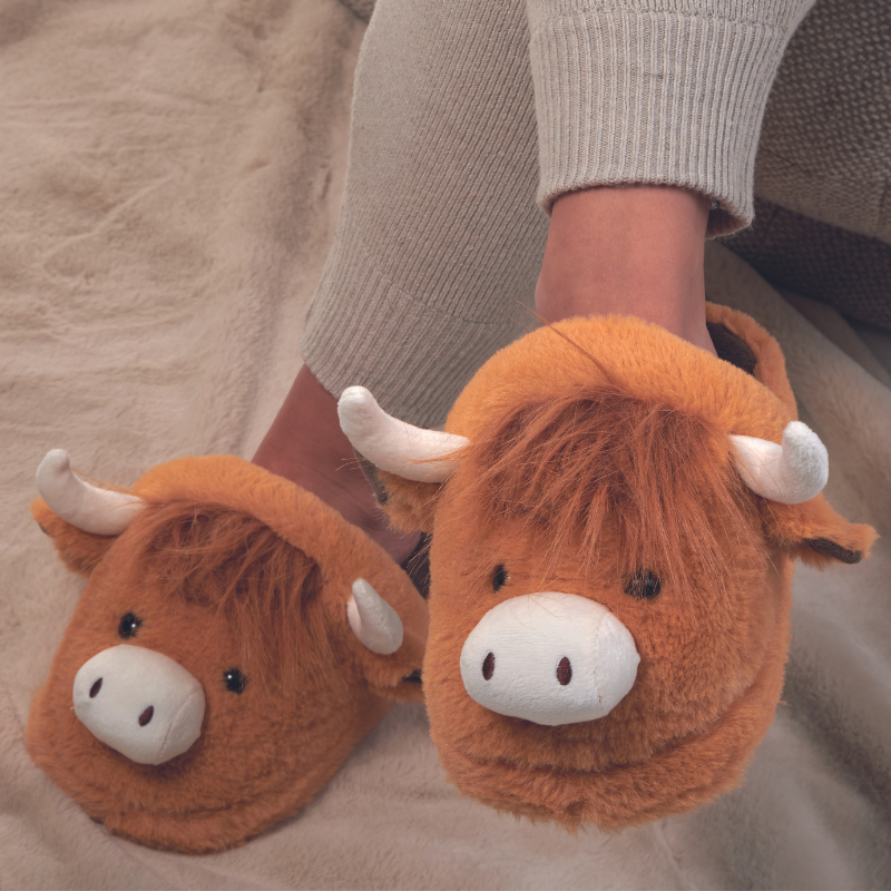 Highland cow slippers sales